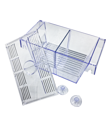 附吸盤的亞克力魚類隔離箱，水族館馴化孵化箱，適用於幼魚 蝦、小丑魚和吳郭魚