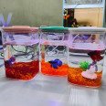 High Borosilicate Glass Mini Terrarium / Aquarium for Betta Small Fish or Fry
