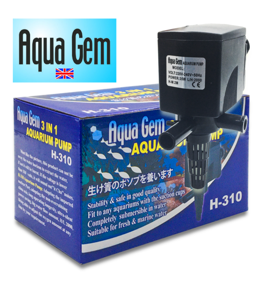 Aqua Gem Aquarium Submersible Pump 3-in-1