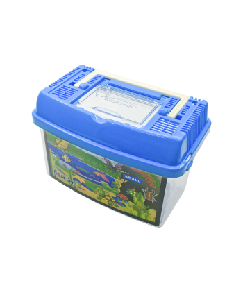 Plastic Fish Box Breeding Case with Handle Desktop Fish Bowl Portable Aquarium for Fish, Shrimp, Turtle, Small Animal